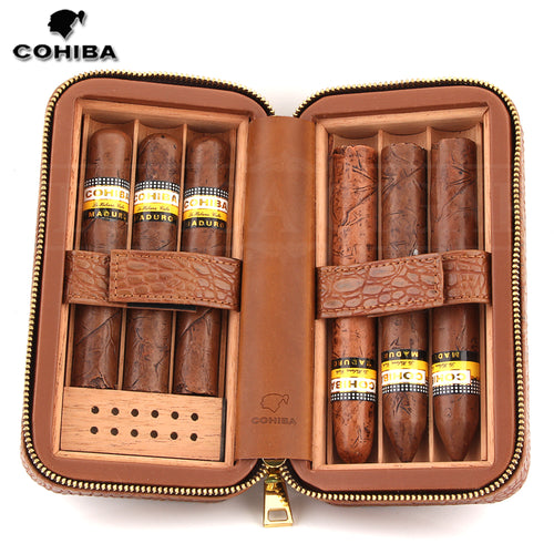 COHIBA Pattern Leather Cigar Box