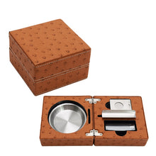 Load image into Gallery viewer, OSTRICH LEATHER Pattern SMOKE TRAVEL SET